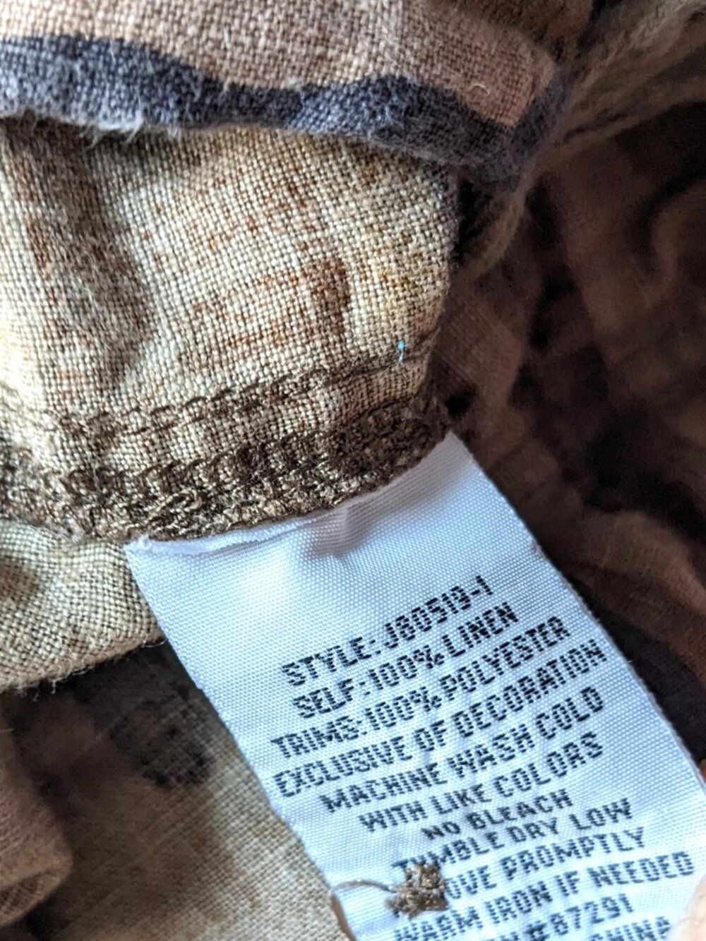 Johnny Was Los Angeles "Burke" Embroidered Linen Shorts Camouflage Size XL - Picture 9 of 9